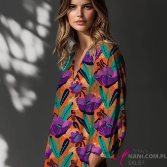 fioletowe maki- jersey wiskozowy 210g