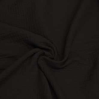czarny - MUŚLIN - 100% BAWEŁNA 130G/M2