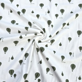 Balony Na Bieli - Interlock - 100% bawełna 180g/m2