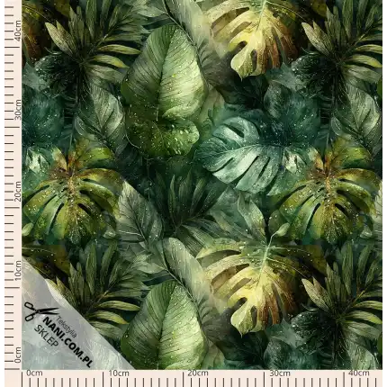 monstera- Dresówka Pętelka 235g/m2