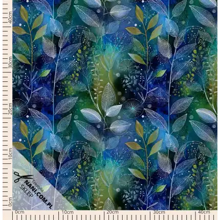 podwodna dżungla- Dresówka Pętelka 235g/m2