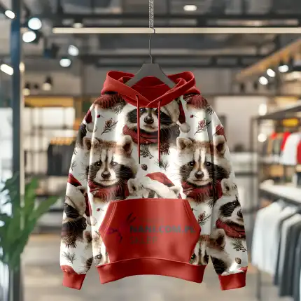 świąteczny szop pracz-Dresówka Pętelka 235g/m2