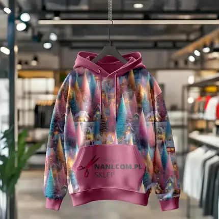 bajkowy las zimą-Dresówka Pętelka 235g/m2