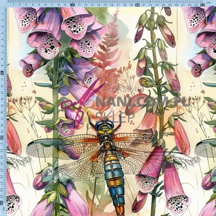 Ważki botaniczne-Jersey 210g/m2