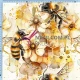 pre order-Artystyczne pszczoły- Dresówka Pętelka 235g/m2